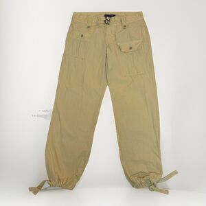 Vintage Ralph Lauren Cargo Distressed 100% Cotton Pants Safari Yellow 12 Utility